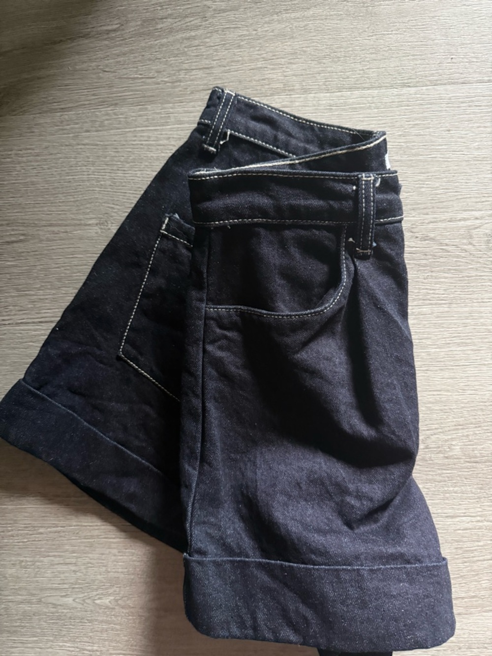 WeWoreWhat Dark Wash High-Rise Denim Jean Shorts